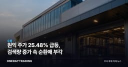 원익 주가 25.48% 급등, 검색량 증가 속 순환매 부각