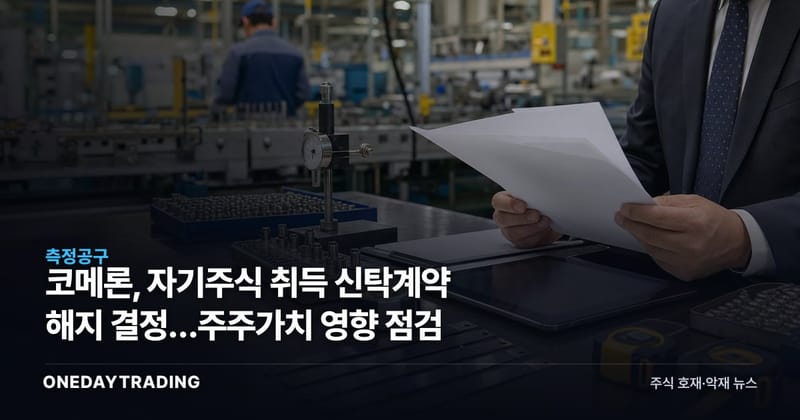 코메론, 자기주식 취득 신탁계약 해지 결정…주주가치 영향 점검