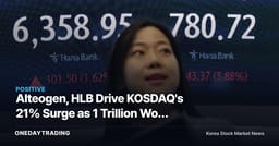 Alteogen, HLB Drive KOSDAQ's 21% Surge as 1 Trillion Won Policy Fund Reshapes Supply-Demand (Order Flow)
