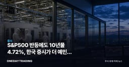 S&P500 반등에도 10년물 4.72%, 한국 증시가 더 예민한 이유