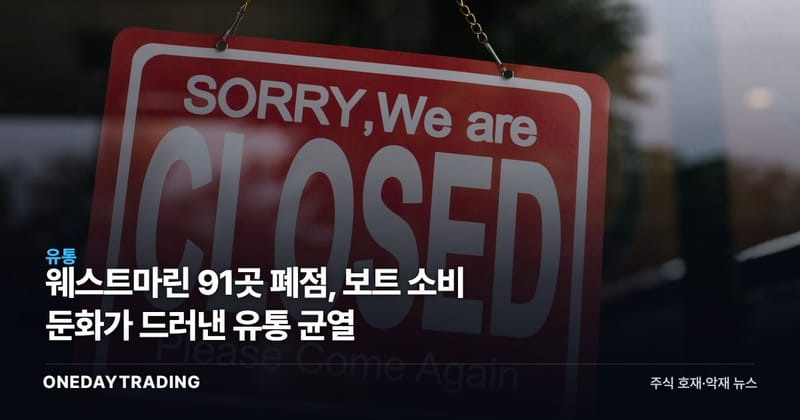웨스트마린 91곳 폐점, 보트 소비 둔화가 드러낸 유통 균열