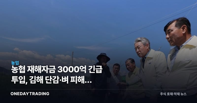 농협 재해자금 3000억 긴급 투입, 김해 단감·벼 피해가 말해주는 것