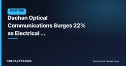 Daehan Optical Communications Surges 22% as Electrical & Electronics Sector Rallies Together