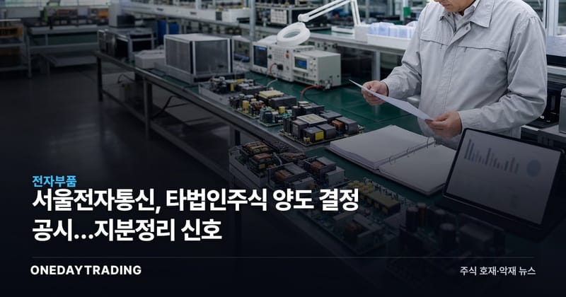 서울전자통신, 타법인주식 양도 결정 공시…지분정리 신호