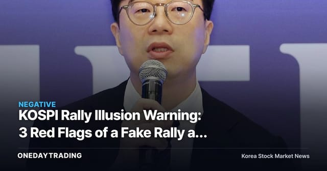 KOSPI Rally Illusion Warning: 3 Red Flags of a Fake Rally as Declining Stocks Outnumber Gainers