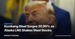 Kumkang Steel Surges 20.99% as Alaska LNG Shakes Steel Stocks
