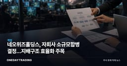 네오위즈홀딩스, 자회사 소규모합병 결정…지배구조 효율화 주목