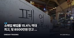 소매업 폐업률 15.4% 역대 최고, 빚 8500만원 안고 문 닫는 소상공인