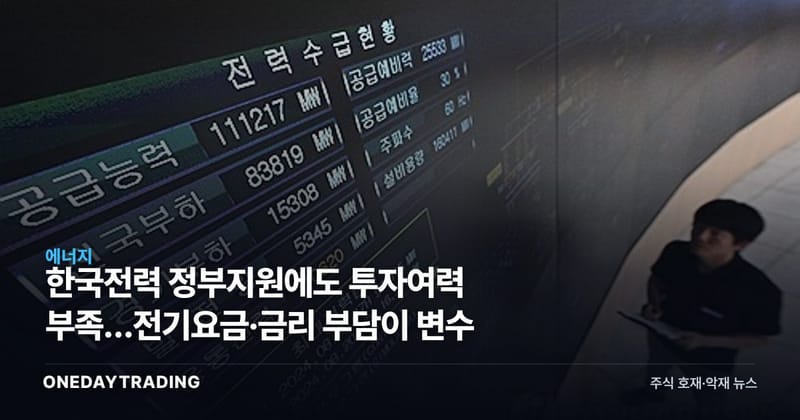 한국전력 정부지원에도 투자여력 부족…전기요금·금리 부담이 변수