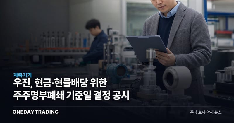 우진, 현금·현물배당 위한 주주명부폐쇄 기준일 결정 공시