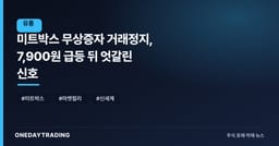 미트박스 무상증자 거래정지, 7,900원 급등 뒤 엇갈린 신호