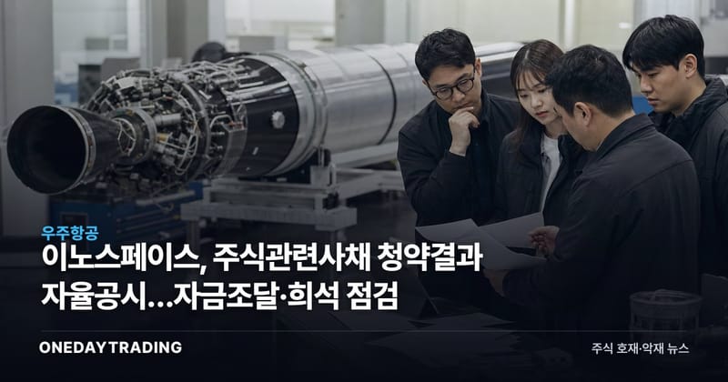 이노스페이스, 주식관련사채 청약결과 자율공시…자금조달·희석 점검