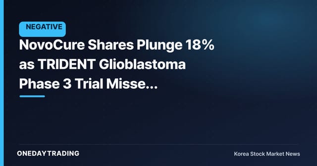 NovoCure Shares Plunge 18% as TRIDENT Glioblastoma Phase 3 Trial Misses Primary Endpoint