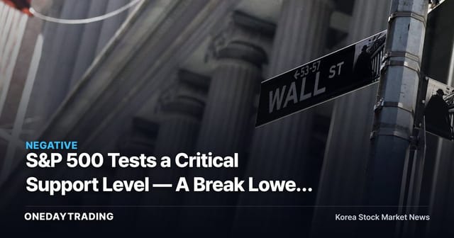 S&P 500 Tests a Critical Support Level — A Break Lower Could Signal Further Correction: A Look at U.S. Equities