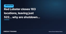 Red Lobster closes 163 locations, leaving just 522... why are shutdowns continuing even after a $60 million infusion?