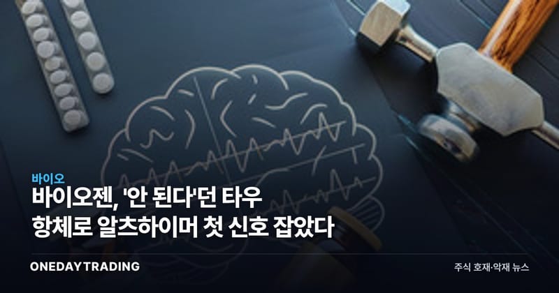 바이오젠, '안 된다'던 타우 항체로 알츠하이머 첫 신호 잡았다