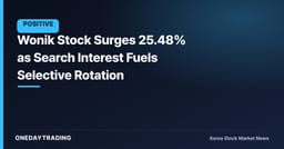 Wonik Stock Surges 25.48% as Search Interest Fuels Selective Rotation