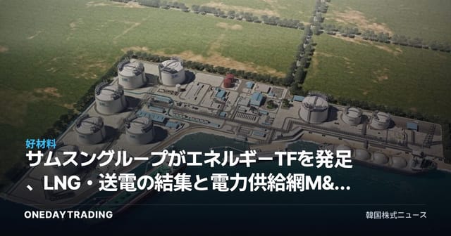 サムスングループがエネルギーTFを発足、LNG・送電の結集と電力供給網M&Aに照準
