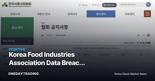 Korea Food Industries Association Data Breach Exposes 113,000 Records — Could It Fuel Demand for Cybersecurity Stocks?