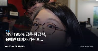 혜인 195% 급등 뒤 급락, 용혜인 테마가 가린 AI 데이터센터의 실체