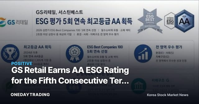 GS Retail Earns AA ESG Rating for the Fifth Consecutive Term — Can Retail Stocks Break Free from the Governance Discount?