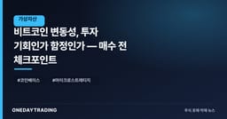 비트코인 변동성, 투자 기회인가 함정인가 — 매수 전 체크포인트