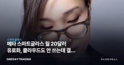메타 스마트글라스 월 20달러 유료화, 클라우드도 안 쓰는데 결국 보류