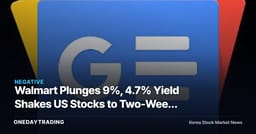 Walmart Plunges 9%, 4.7% Yield Shakes US Stocks to Two-Week Low