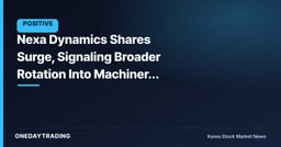 Nexa Dynamics Shares Surge, Signaling Broader Rotation Into Machinery and Equipment Stocks