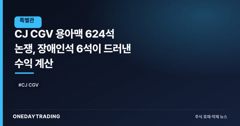 CJ CGV 용아맥 624석 논쟁, 장애인석 6석이 드러낸 수익 계산