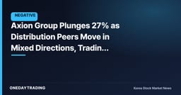 Axion Group Plunges 27% as Distribution Peers Move in Mixed Directions, Trading Volume Surges