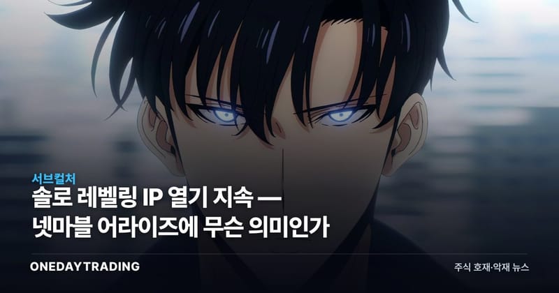 솔로 레벨링 IP 열기 지속 — 넷마블 어라이즈에 무슨 의미인가