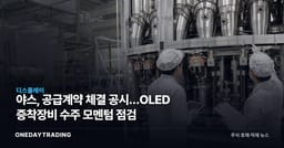 야스, 공급계약 체결 공시…OLED 증착장비 수주 모멘텀 점검