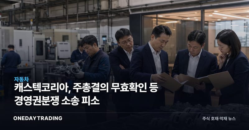 캐스텍코리아, 주총결의 무효확인 등 경영권분쟁 소송 피소
