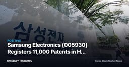 Samsung Electronics (005930) Registers 11,000 Patents in H1 — Why Back-to-Back Half-Years Above 10,000 Is a First
