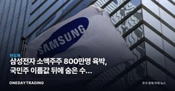 삼성전자 소액주주 800만명 육박, 국민주 이름값 뒤에 숨은 수급 리스크