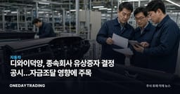 디와이덕양, 종속회사 유상증자 결정 공시…자금조달 영향에 주목