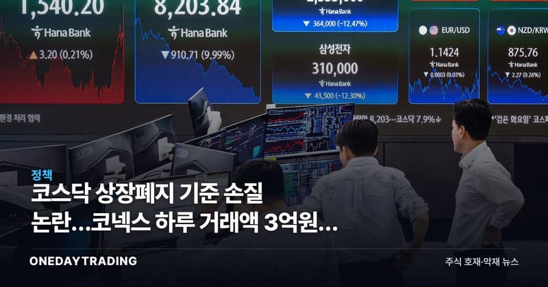 코스닥 상장폐지 기준 손질 논란…코넥스 하루 거래액 3억원의 경고