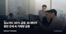 딥노이드 30% 급등, AI 테마주 동반 강세 속 거래량 급증