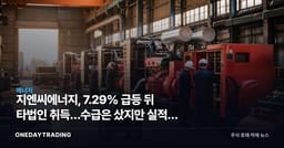 지엔씨에너지, 7.29% 급등 뒤 타법인 취득…수급은 샀지만 실적은 아직 미정