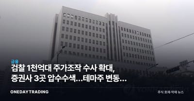 검찰 1천억대 주가조작 수사 확대, 증권사 3곳 압수수색…테마주 변동성 주의
