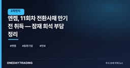엔켐, 11회차 전환사채 만기 전 취득 — 잠재 희석 부담 정리