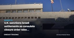 U.K. sanctions Israeli settlements as consulate closure order raises market-risk questions