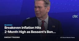 Breakeven Inflation Hits 2-Month High as Bessent’s Bond Gambit Backfires