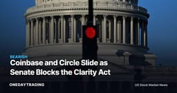 Coinbase and Circle Slide as Senate Blocks the Clarity Act
