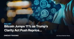 Bitcoin Jumps 11% as Trump’s Clarity Act Push Reprices Crypto Stocks