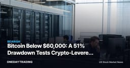 Bitcoin Below $60,000: A 51% Drawdown Tests Crypto-Levered Equities COIN, MSTR