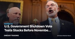U.S. Government Shutdown Vote Tests Stocks Before November Midterms