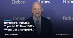 Ray Dalio’s First Stock Tripled at 12, Then 1982’s Wrong Call Changed His Investing