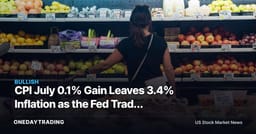 CPI July 0.1% Gain Leaves 3.4% Inflation as the Fed Trade Narrows